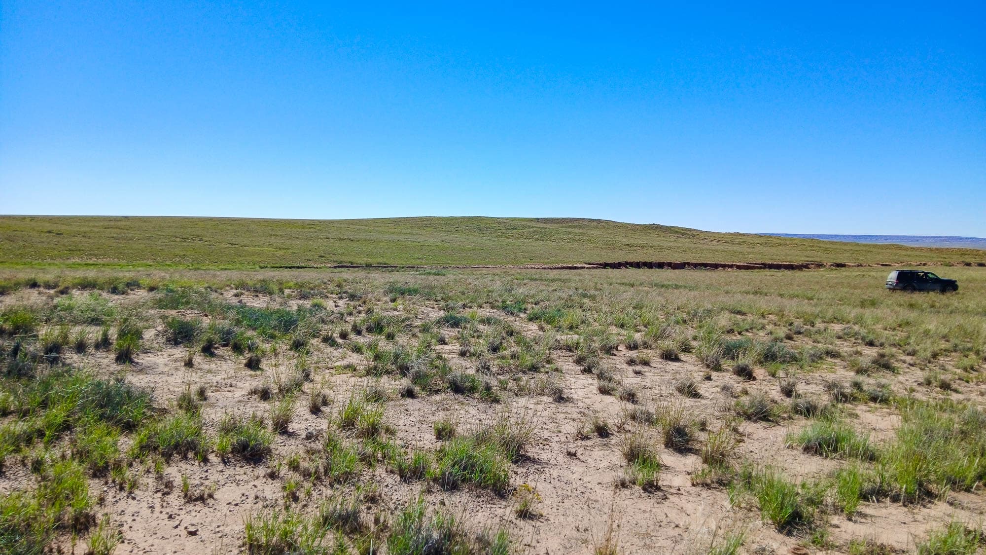 Ground-level perspective from the northeast corner looking toward the opposite corner in Navajo County, Arizona.